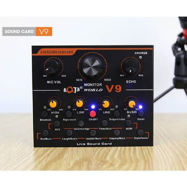 Soundcard Thu Âm AQTA V9 Live Stream Thu Âm