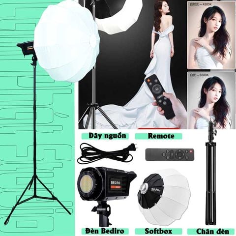 Bộ đèn livestream quay video mặt trăng 100w