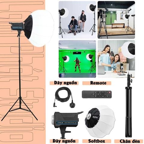 Bộ đèn livestream quay video mặt trăng 120w