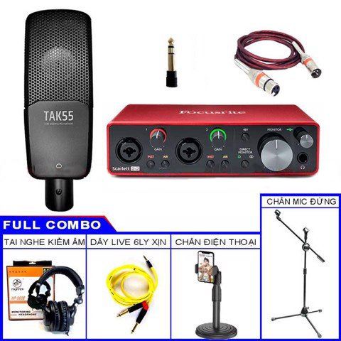 Bộ Thu Âm Focusrite 2i2 3rd Gen Và Mic Takstar Tak55 - Phụ Kiện Xịn