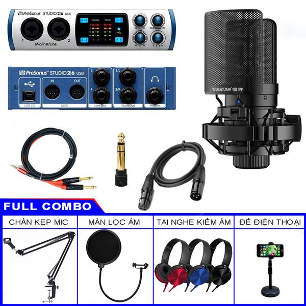 Bộ Thu âm Presonus Studio 26 Và Micro SM8B 2nd Gen chính hãng