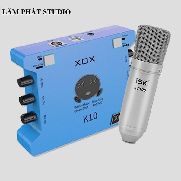 Bộ Sound Card K10 2020 Và Micro ISK AT100 Mới 99%, Bảo Hành 12 Tháng