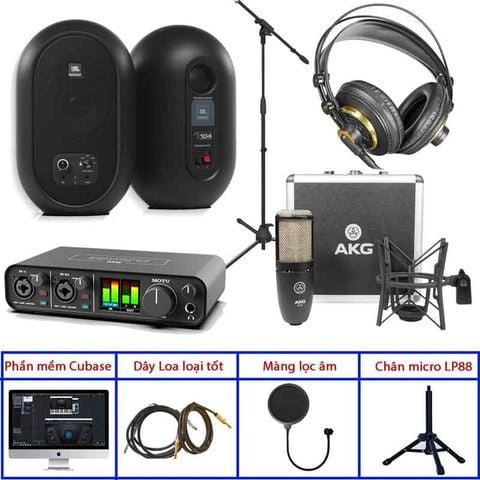  Combo Thu âm Motu M2 Và Micro AKG P220 Home Studio có 