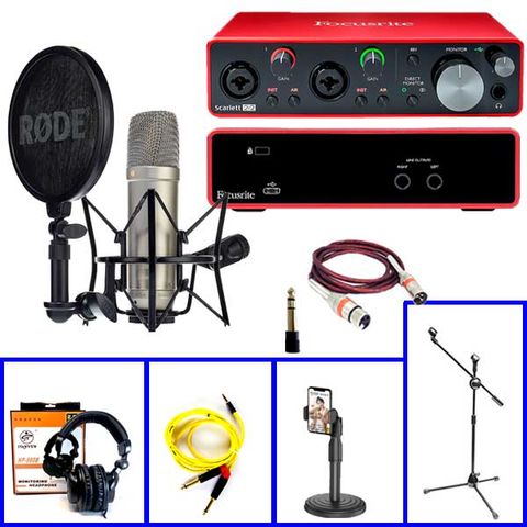 Combo Sound Card Focusrite 2i2 Gen3 Và Micro Thu Âm NT1-A