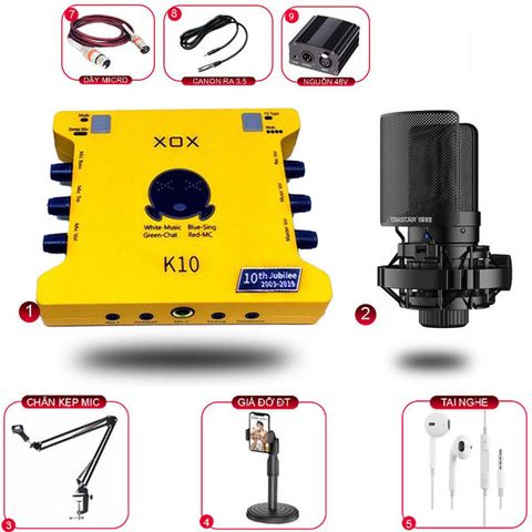 Combo Livestream XOX K10 2020 Và Mic Takstar SM8B (2nd Gen)
