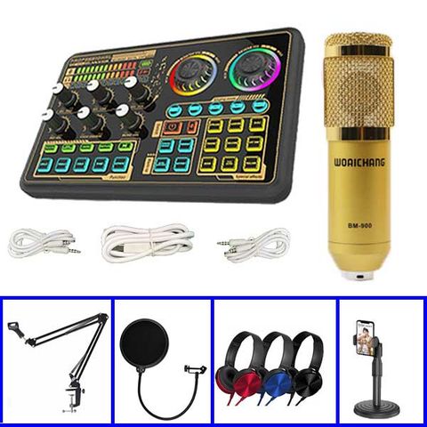 Combo Soundcard Thu Âm K600 VÀ Micro Thu Âm BM900