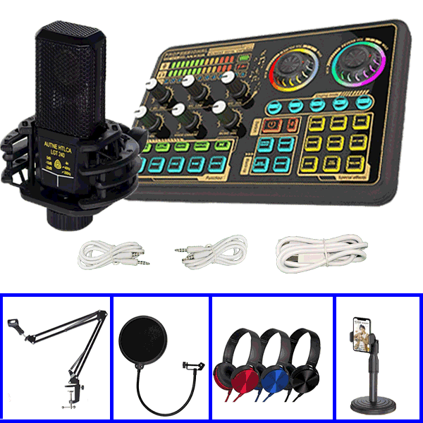 Combo Soundcard Thu Âm K600 VÀ Micro Thu Âm LGT240