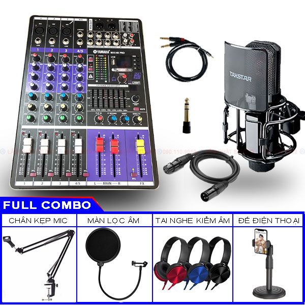 Combo Mixer Max 68 Pro Và Micro Takstar  PC K850 Cao Cấp