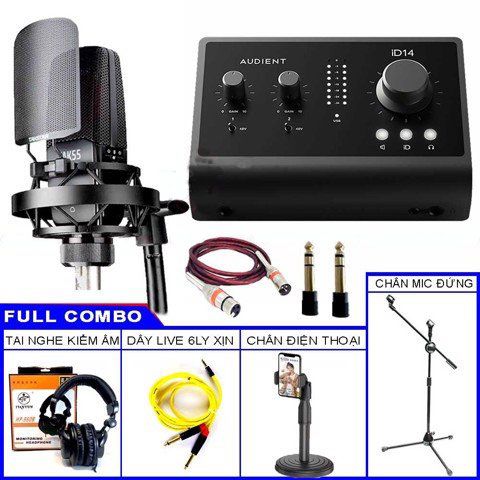 Combo Sound Card Audient iD14 MKII Và Micro Tak 55