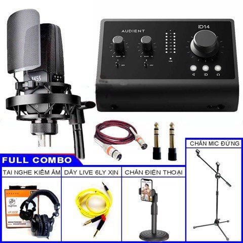 Combo Sound Card Audient iD14 MKII Và Micro Tak 55