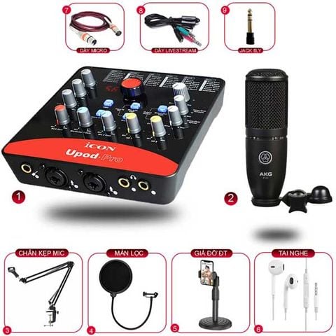Combo Thu Âm Icon Upod Và Micro AKG P120