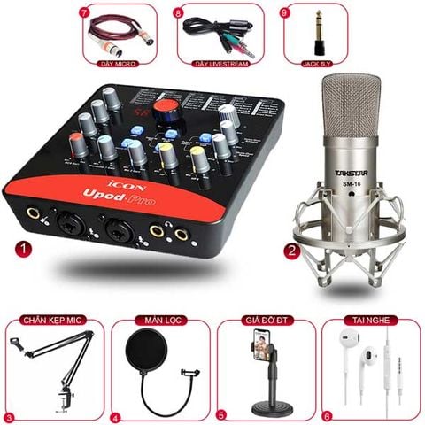Combo Thu Âm Icon Upod Và Micro Takstar SM-16M