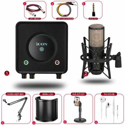 Combo livestream Icon Usolo Và Micro AKG P220