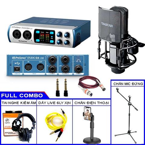 Combo Sound Card Presonus Studi0 26 Và Micro Takstar PC K850