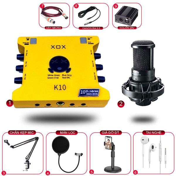 Combo Livestream XOX K10 2020 Và Micro Takstar PC K220