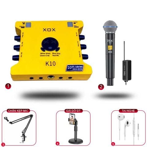 Combo Livestream XOX K10 2020 Và Micro ISK SM58
