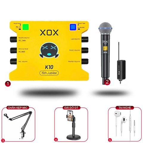 Combo Livestream XOX K10 15th và Micro ISK SM58