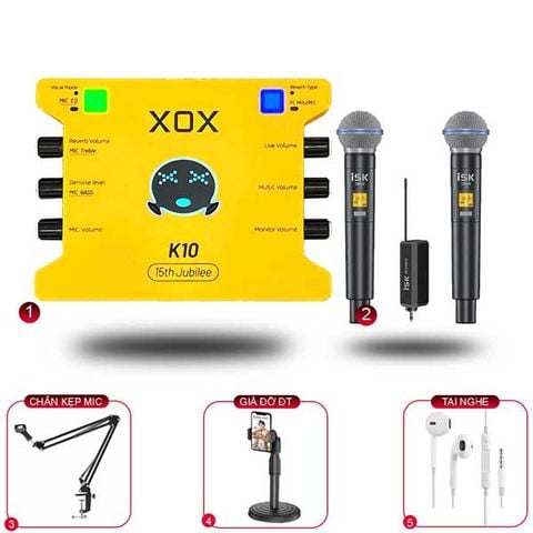  Combo XOX K10 15th và Micro ISK SM58 Bộ thiết thiết bị thu âm, livestream chuyên nghiệp giá rẻ 