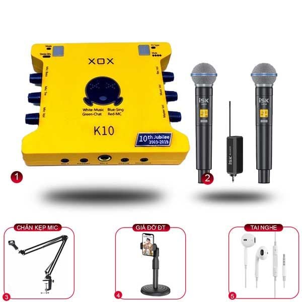 Combo Livestream XOX K10 2020 Và Micro ISK SM58