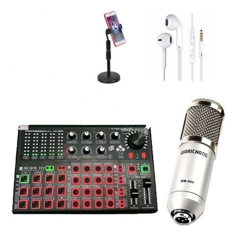 Combo Rút Gọn Sound Card K300 Và Micro BM900