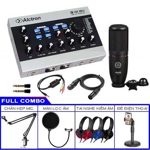 Combo Thu Âm Sound Card U16K MK3 Và Micro AKG P120