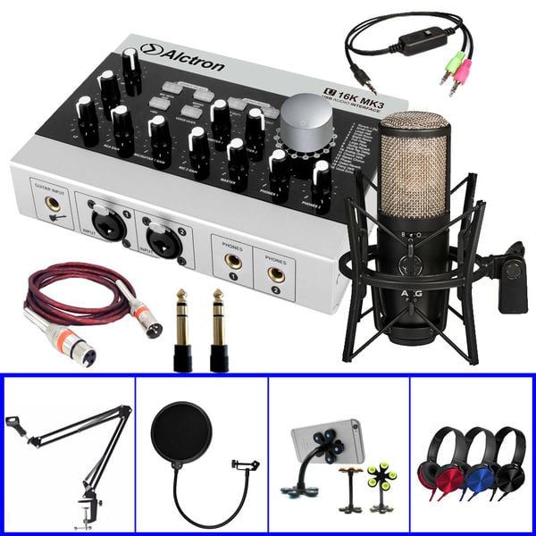 Combo Thu Âm Soundcard U16K MK3 Và Micro AKG P420