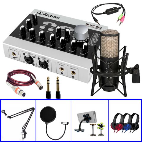 Combo Thu Âm Soundcard U16K MK3 Và Micro AKG P420