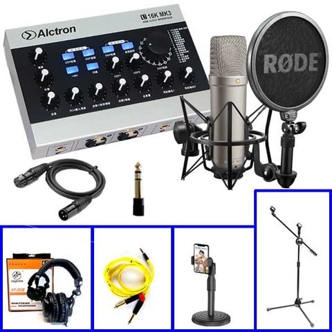 Combo Sound Card ALCTRON U16K MK3 Và Micro Thu Âm NT1-A