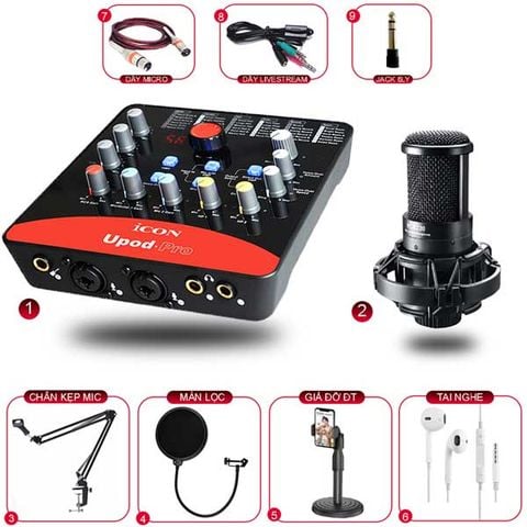 Combo Thu Âm Upod Pro Và Micro Takstar PC K220