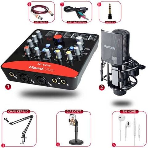 Combo Thu Âm Upod Pro Và Micro Takstar PC K850