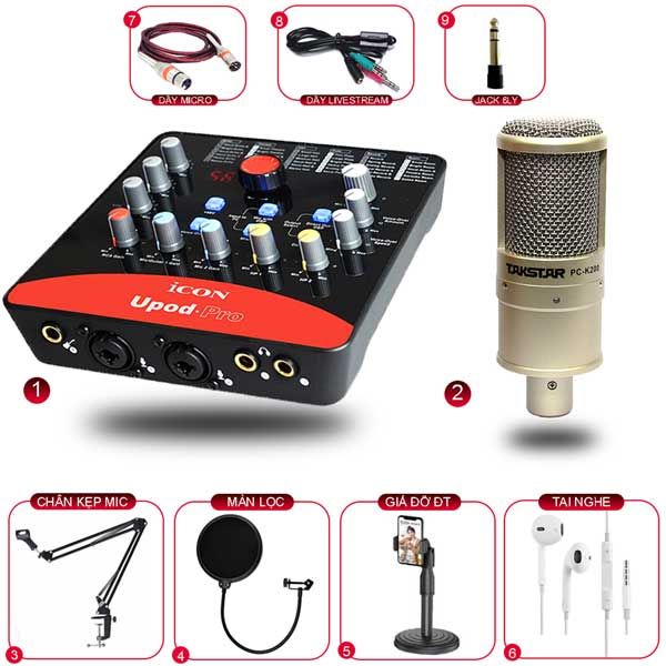 Combo Thu Âm Upod Pro Và Micro Takstar PC K200 Gen 2