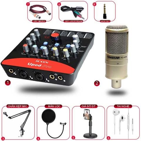 Combo Thu Âm Upod Pro Và Micro Takstar PC K200 Gen 2
