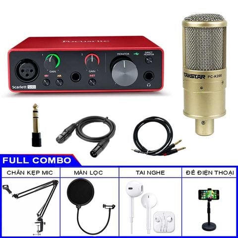  Combo Focusrite Solo Gen 3 Và Micro Takstar PC K200 