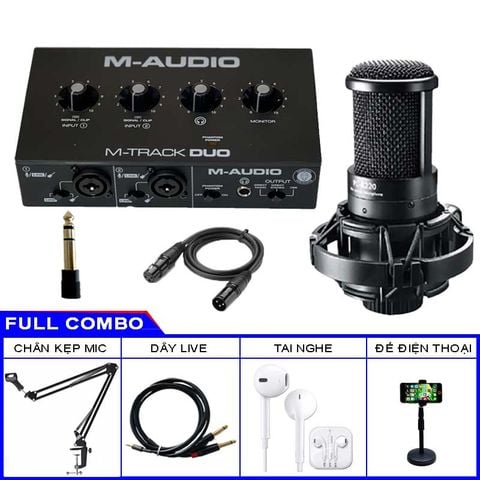  Combo Thu Âm M-Audio M-Track Duo Và Micro PC K220 