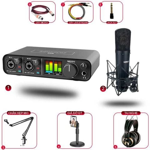 Combo Thu Âm MOTU M2 Và Micro Warm Audio WA87 R2