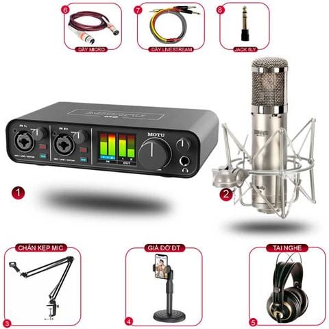 Combo Thu Âm MOTU M2 và Warm Audio WA-47jr