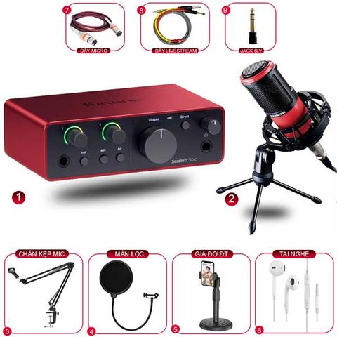 Combo Thu Âm Focusrite Solo Gen 4 và Micro K320