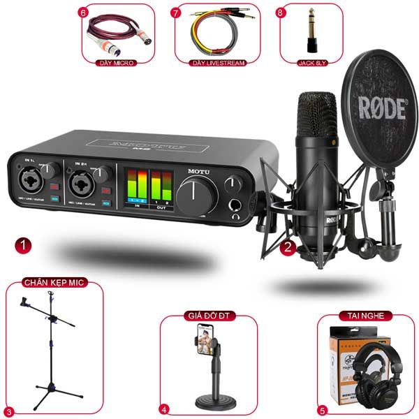 Combo Sound Card Motu M2 Và Micro Rode NT1 Kit