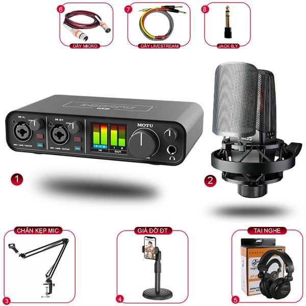Combo Thu Âm MOTU M2 Và Micro Takstar Tak55
