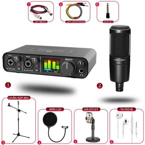 Combo Thu Âm MOTU M2 Và Micro Audio Technica AT2020 - THIẾT BỊ