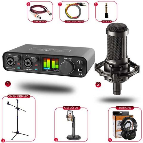 Combo Thu Âm MOTU M2 Và Micro Audio Technica AT2035