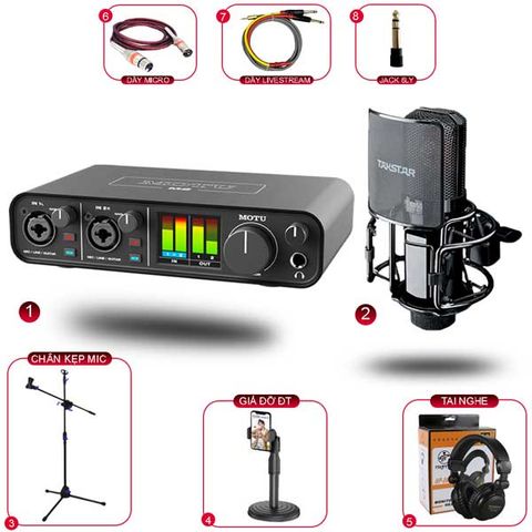 Combo Thu Âm MOTU M2 Và Micro Takstar PC K850 Phụ Kiện Tốt