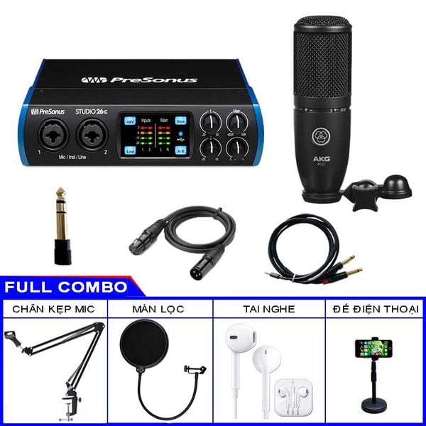 Combo Sound Card Presonus Studio 26C Và Micro AKG P120