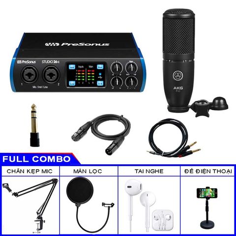  Combo Sound Card Presonus Studio 26C Và Micro AKG P120 