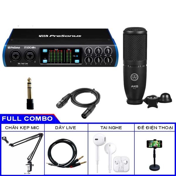 Combo Sound Card Presonus Studio 68C Và Micro AKG P120
