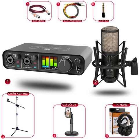 Combo Thu Âm MOTU M2 Và Micro AKG P220 Phụ kiện tốt