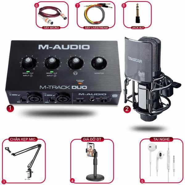 Combo Thu Âm M Audio M Track Duo và Micro Takstar K850