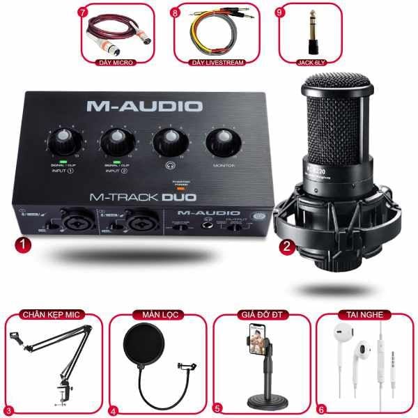 Combo Thu Âm M Audio M Track Duo Và Micro Takstar PC K220