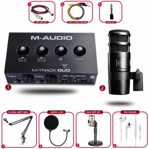 Combo Thu Âm M Audio M Track Duo và Micro AT2040