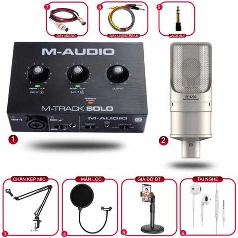 Combo Thu Âm M Audio M Track Solo và Micro Takstar PC K200 Gen 2